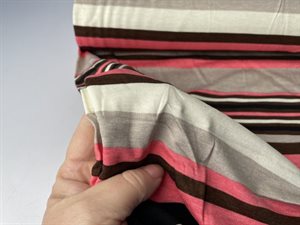 Viscosejersey - flotte striber og pink